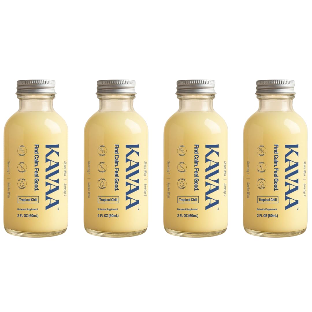 Kavaa Tropical Chill bottle shot for easy, alcohol-free relaxation on the go.