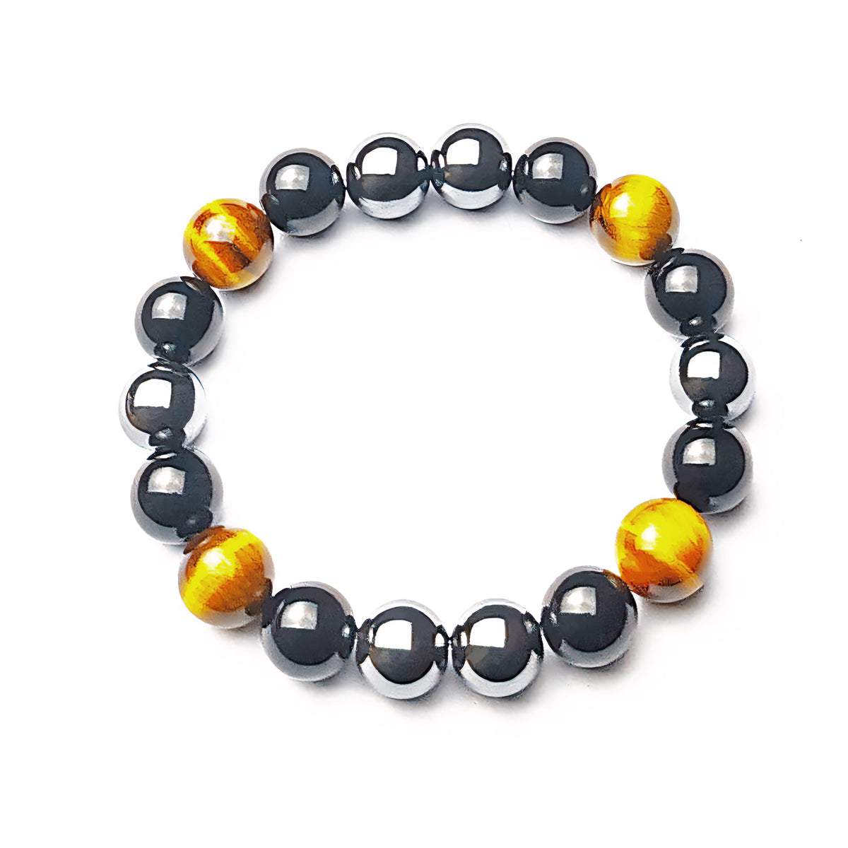 KAVAGOBO Triple Protection Bracelet close-up on tiger's eye bead highlighting confidence
