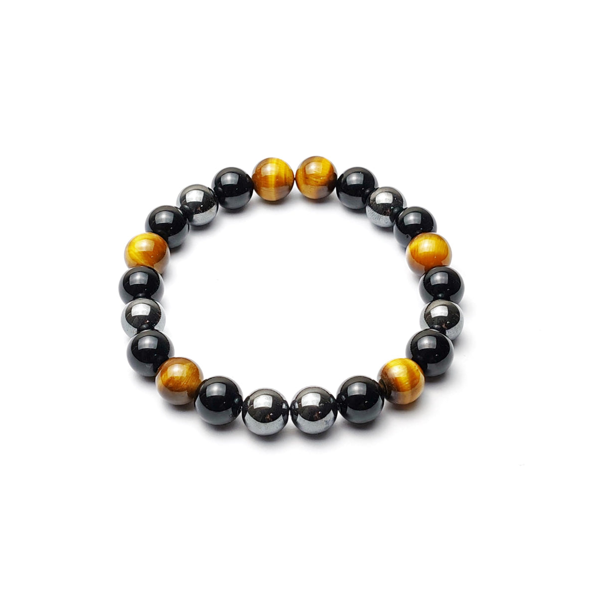KAVAGOBO triple protection bracelet with tiger eye beads for everyday confidence.