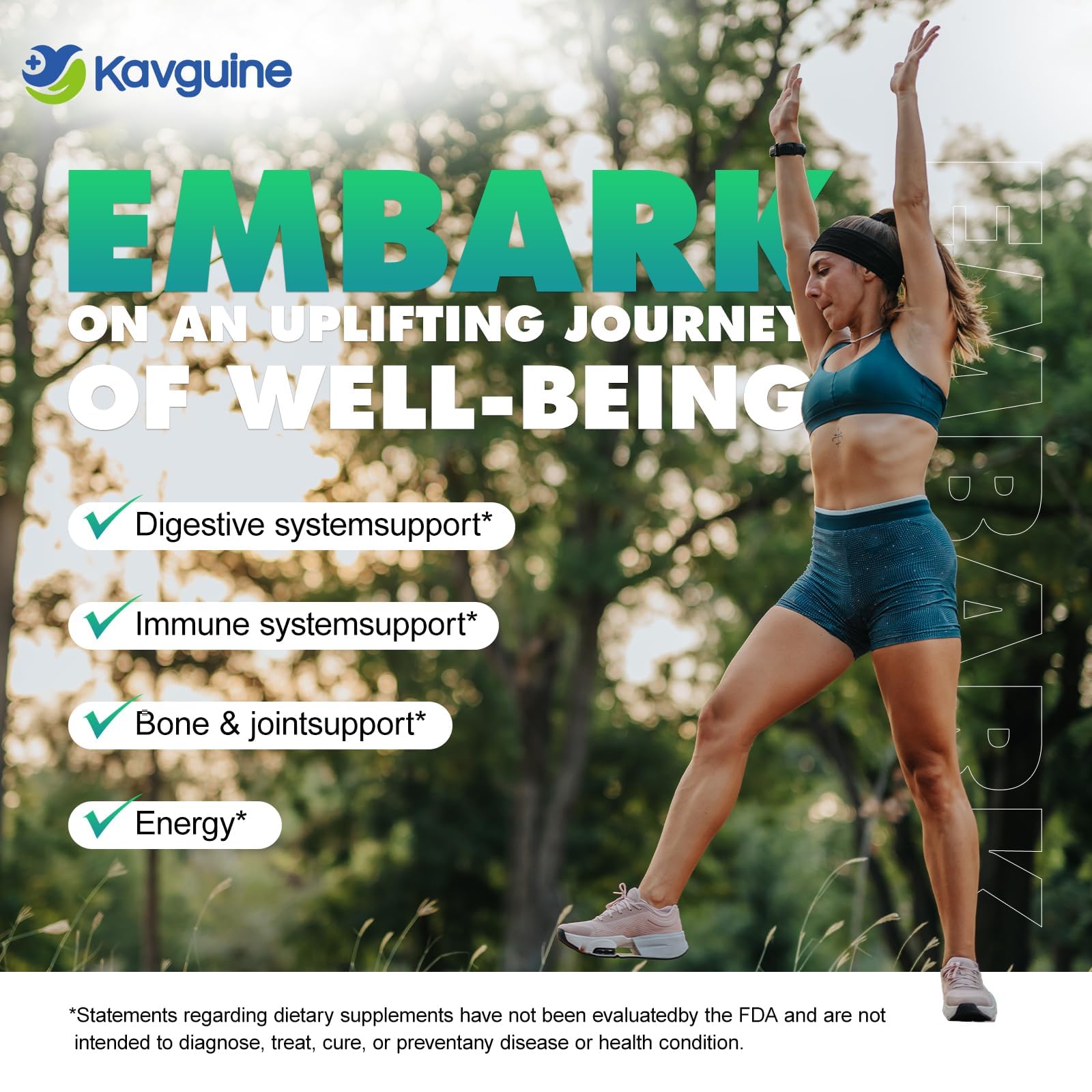 Kavguine daily supplement image suggesting immune and overall balance.