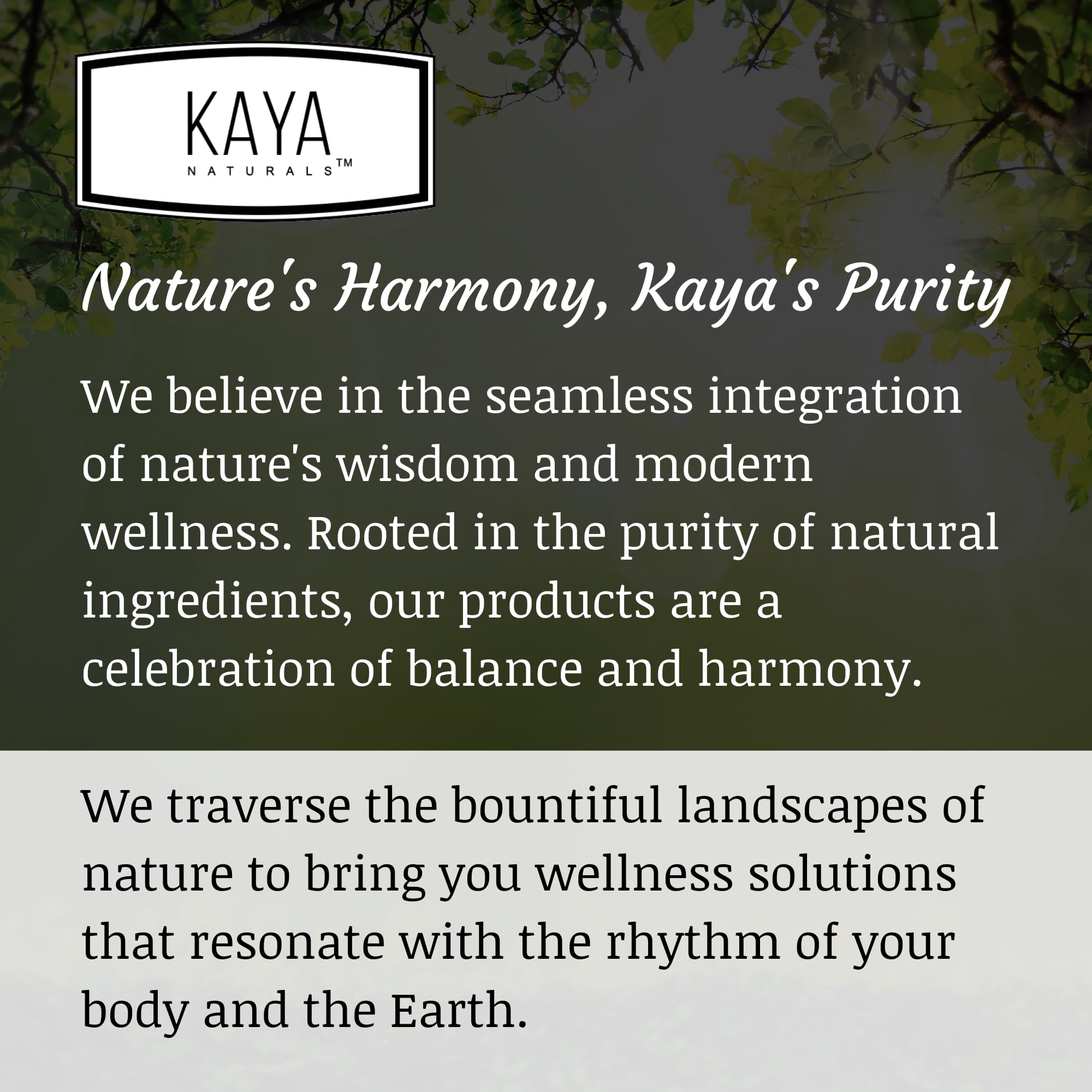 Kaya Naturals Ashwagandha bottle beside a glass of water in a serene setting