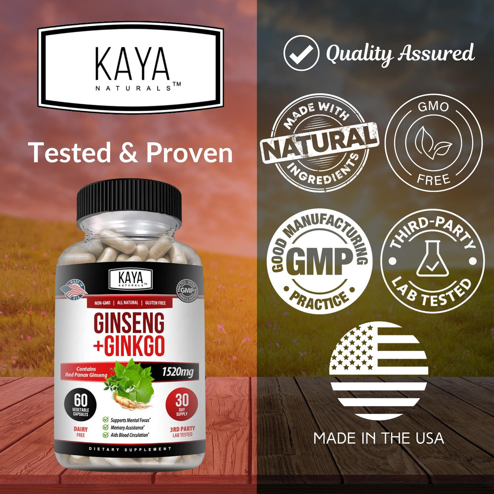 Kaya Naturals bottle label graphic clearly communicates natural brain support.