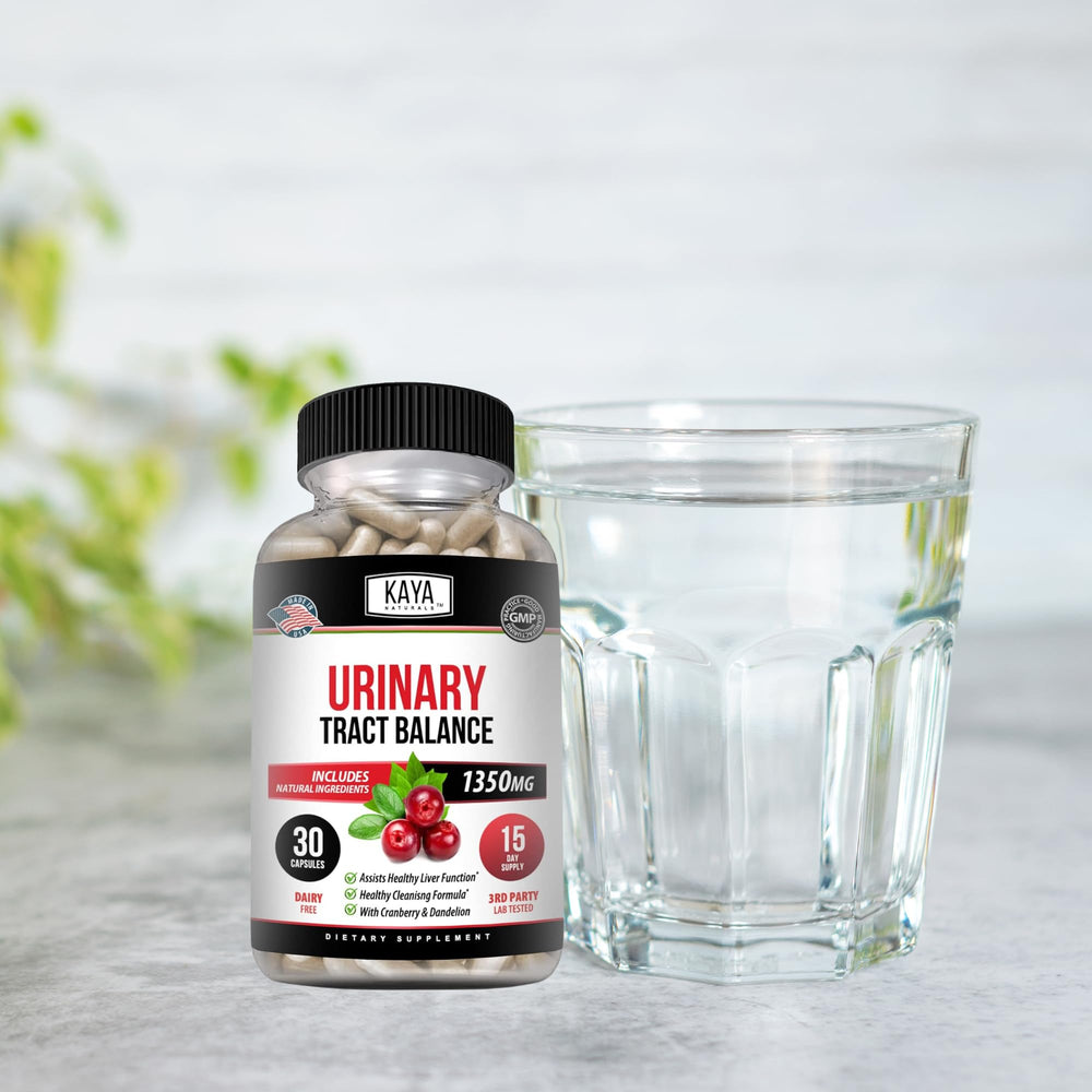 Kaya Naturals bottle with label showcases clean, gluten-free formula ingredients.