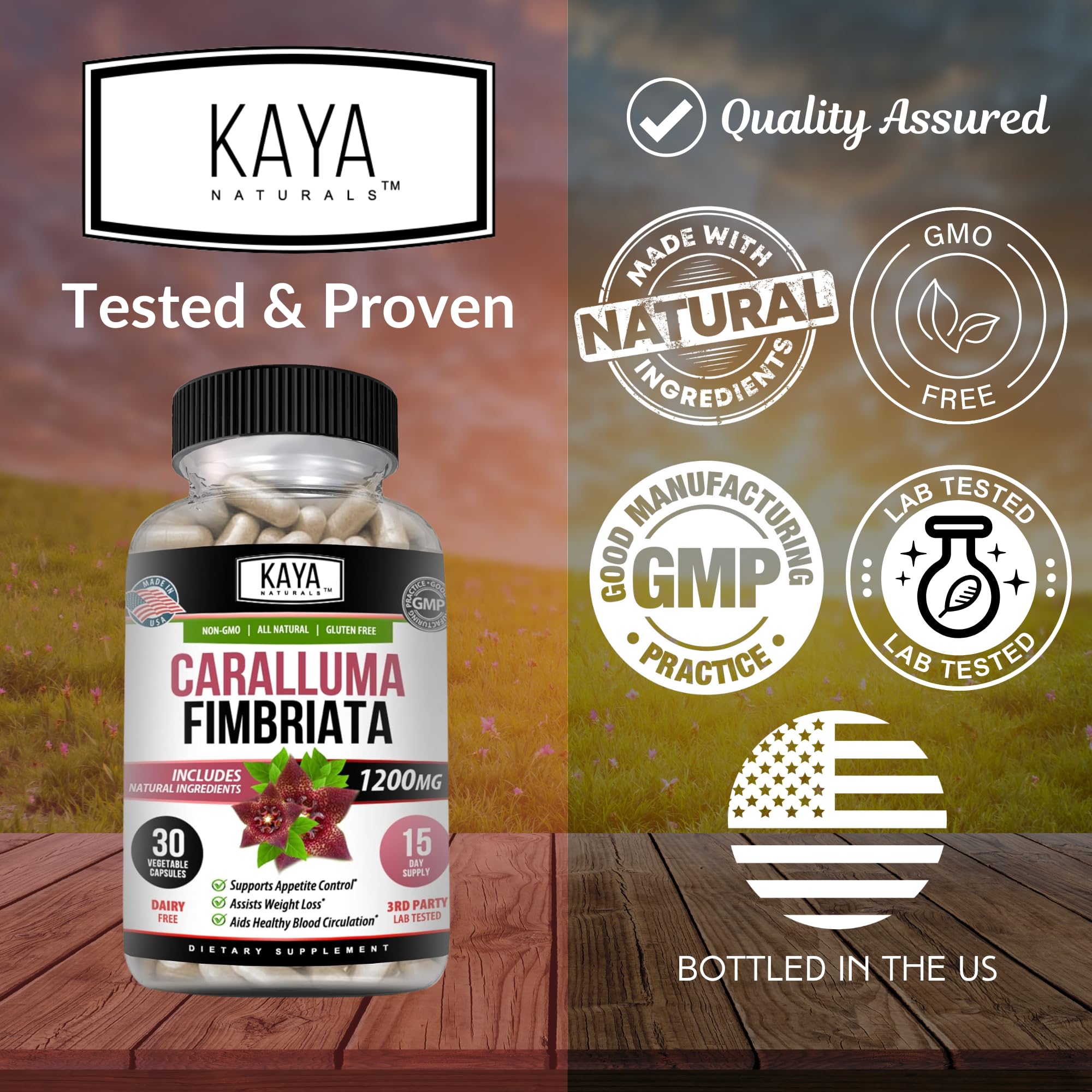 Label close-up showing 1200 mg per serving and purity claims.
