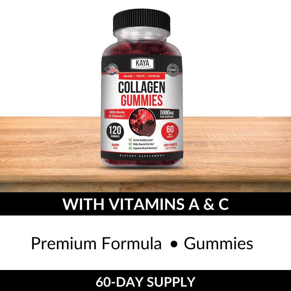 Kaya Naturals Collagen Gummy vitamin C icon, enriched formula for antioxidant support.