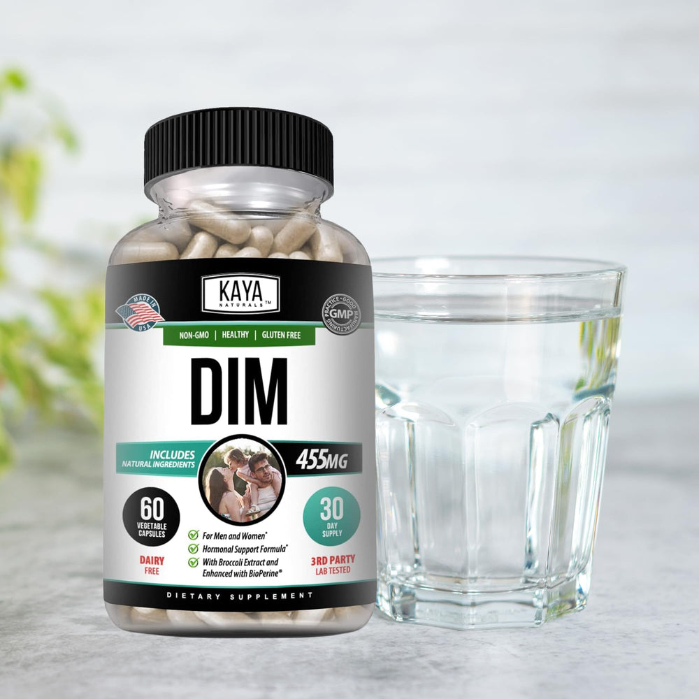 Kaya Naturals DIM Ultra 60 count bottle ready for daily health routines.