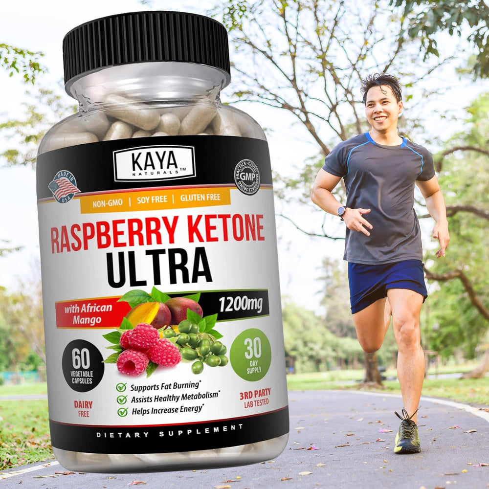 Kaya Naturals Raspberry Ketone in-use scene shows an active lifestyle.