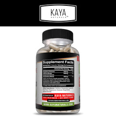 Kaya Naturals Raspberry Ketone label highlights natural ingredients for balanced wellness.