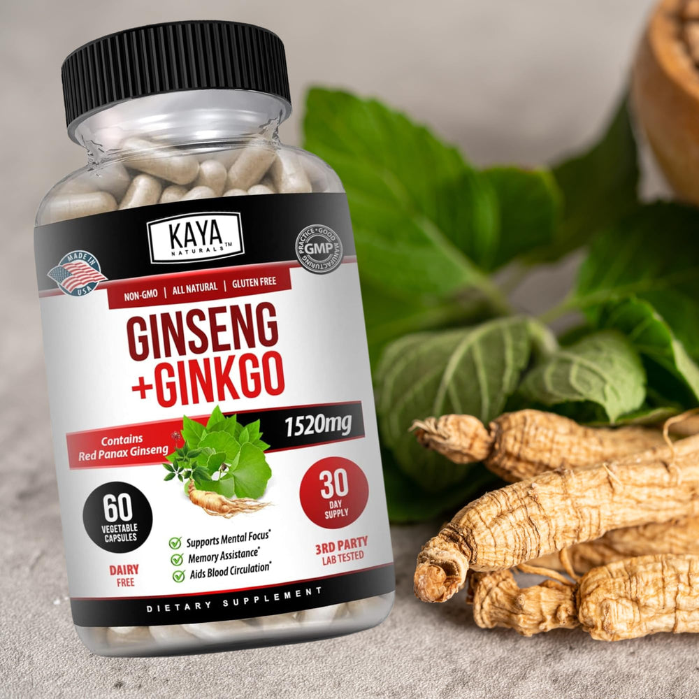 Kaya Naturals health icons on the label suggest antioxidant support potential.