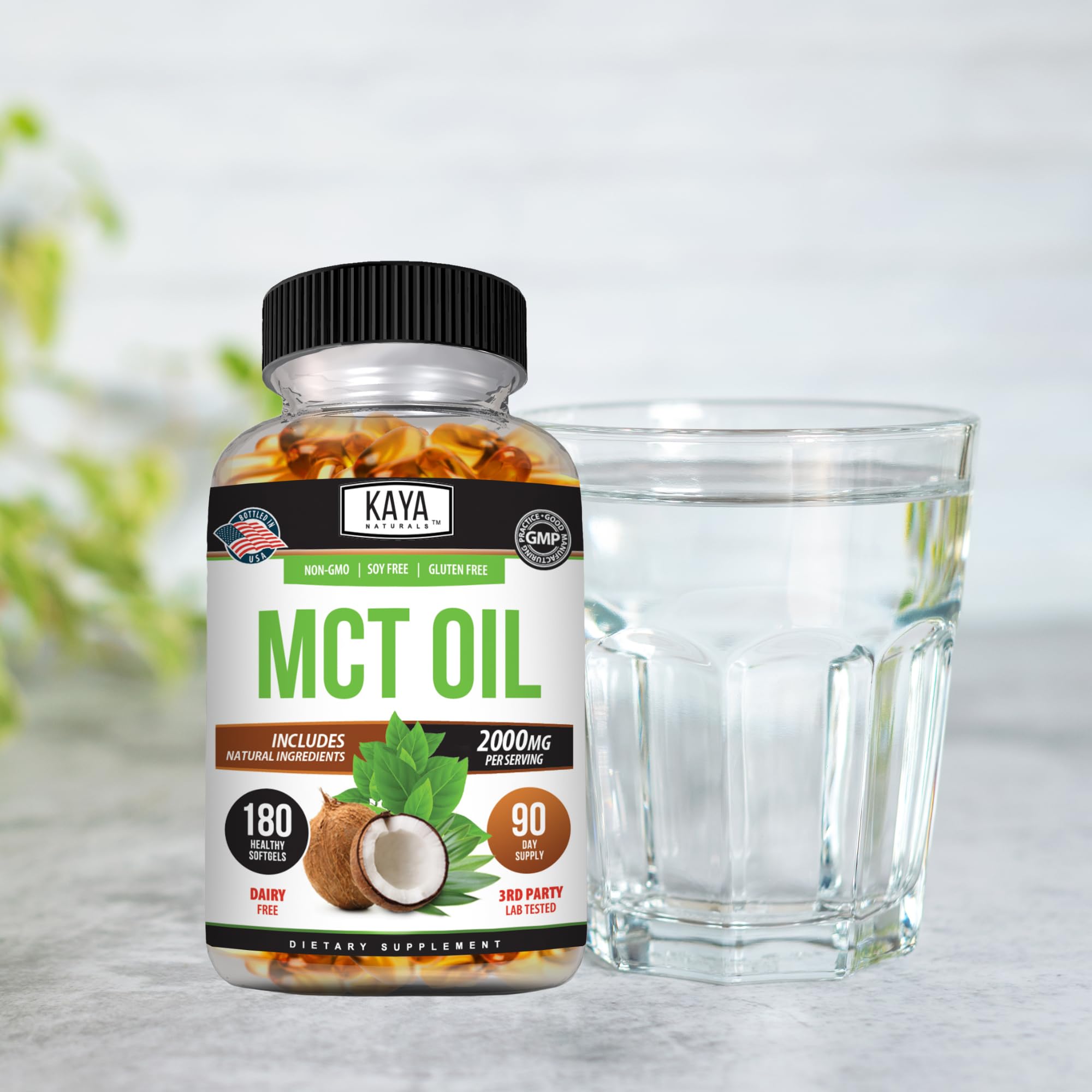 Kaya Naturals MCTOil 2000mg capsule suggesting potential cognitive clarity
