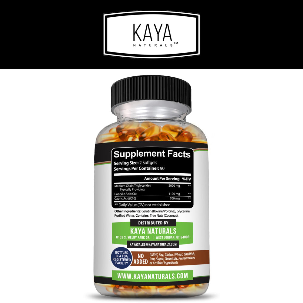 Kaya Naturals MCTOil 2000mg softgels ready for your daily routine