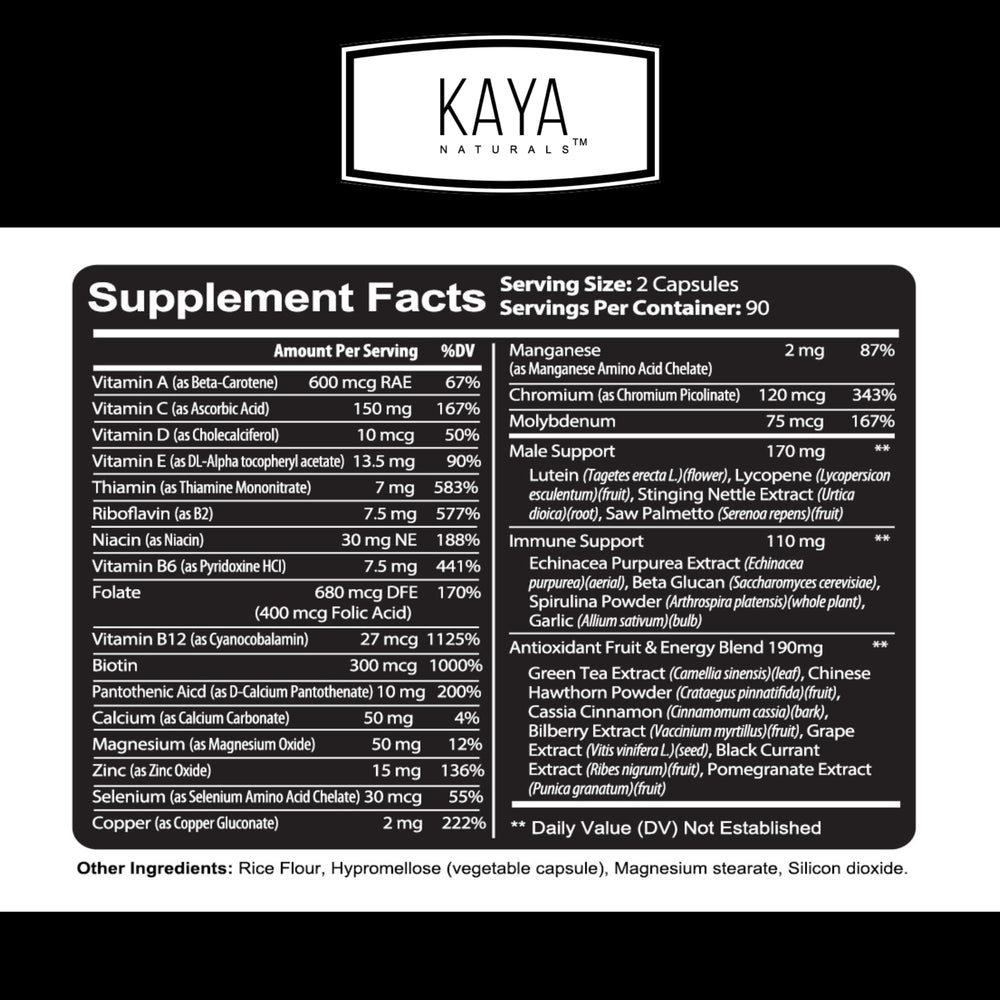 Close up of Kaya Naturals capsules ready for everyday nourishment.
