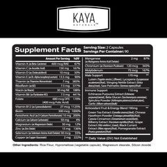 Close up of Kaya Naturals capsules ready for everyday nourishment.