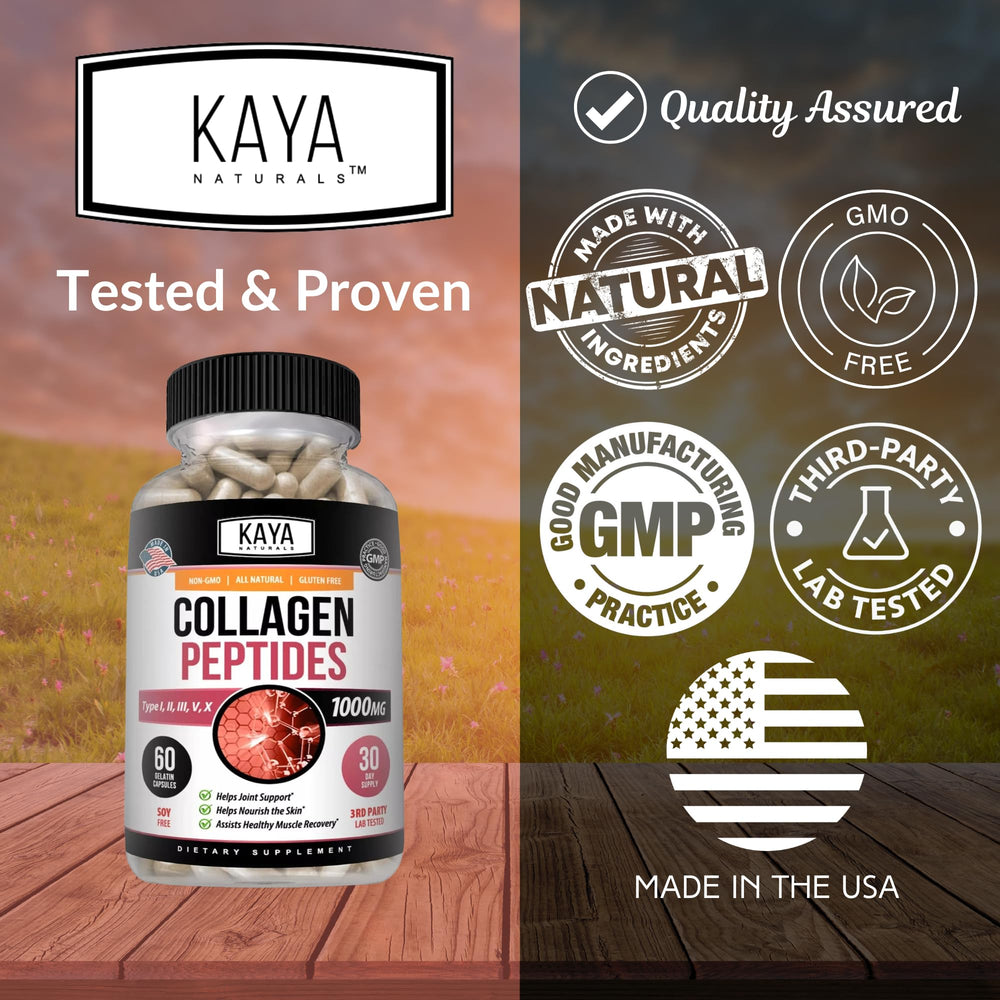 Kaya Naturals pack label close-up with per-pack contents.