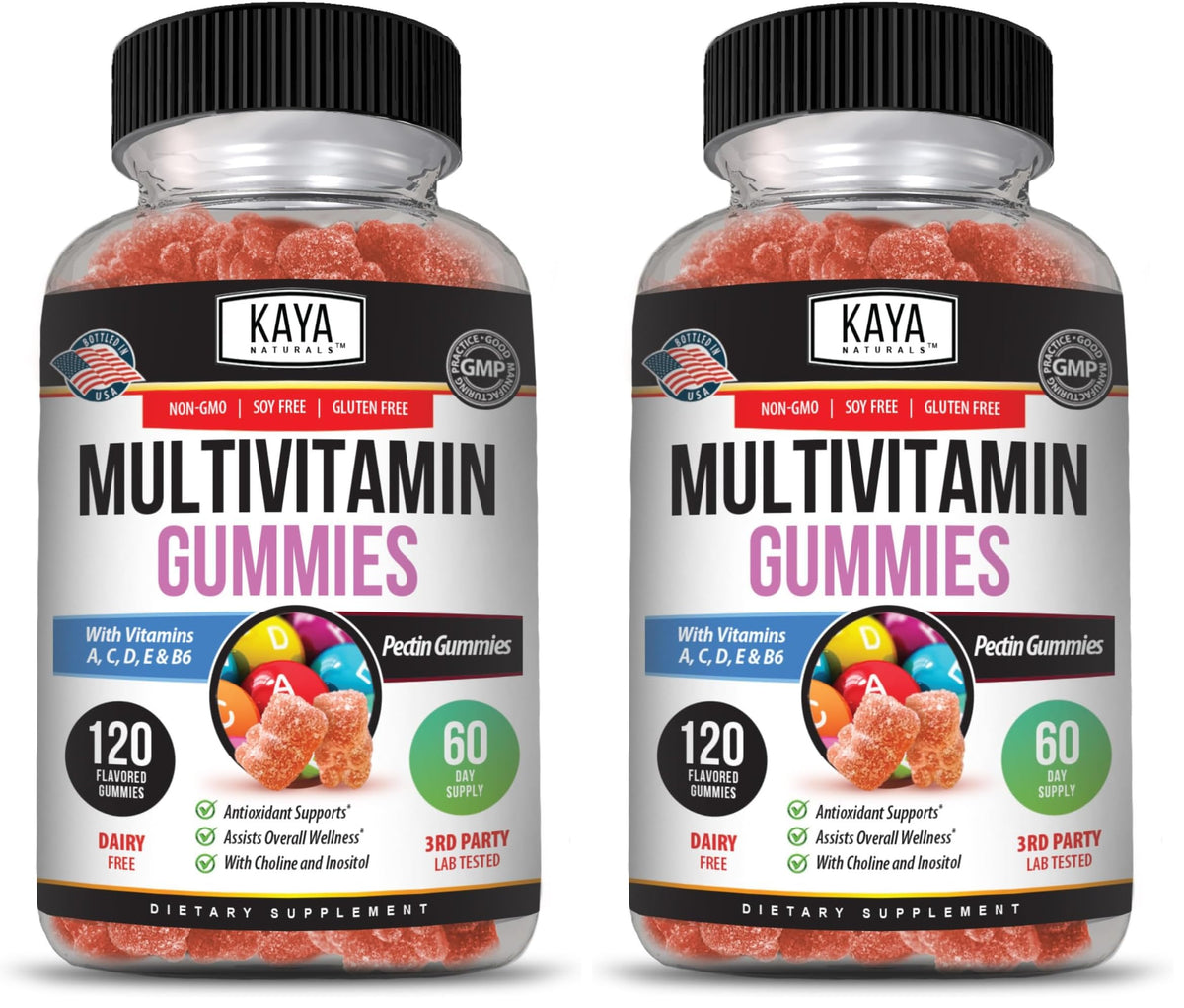 Kaya Naturals multivitamin gummy packaging reinforces brand identity for reliable daily nutrition.
