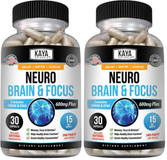 Kaya Naturals Neuro Brain bottle front showing packaging for focus support and daily mental energy