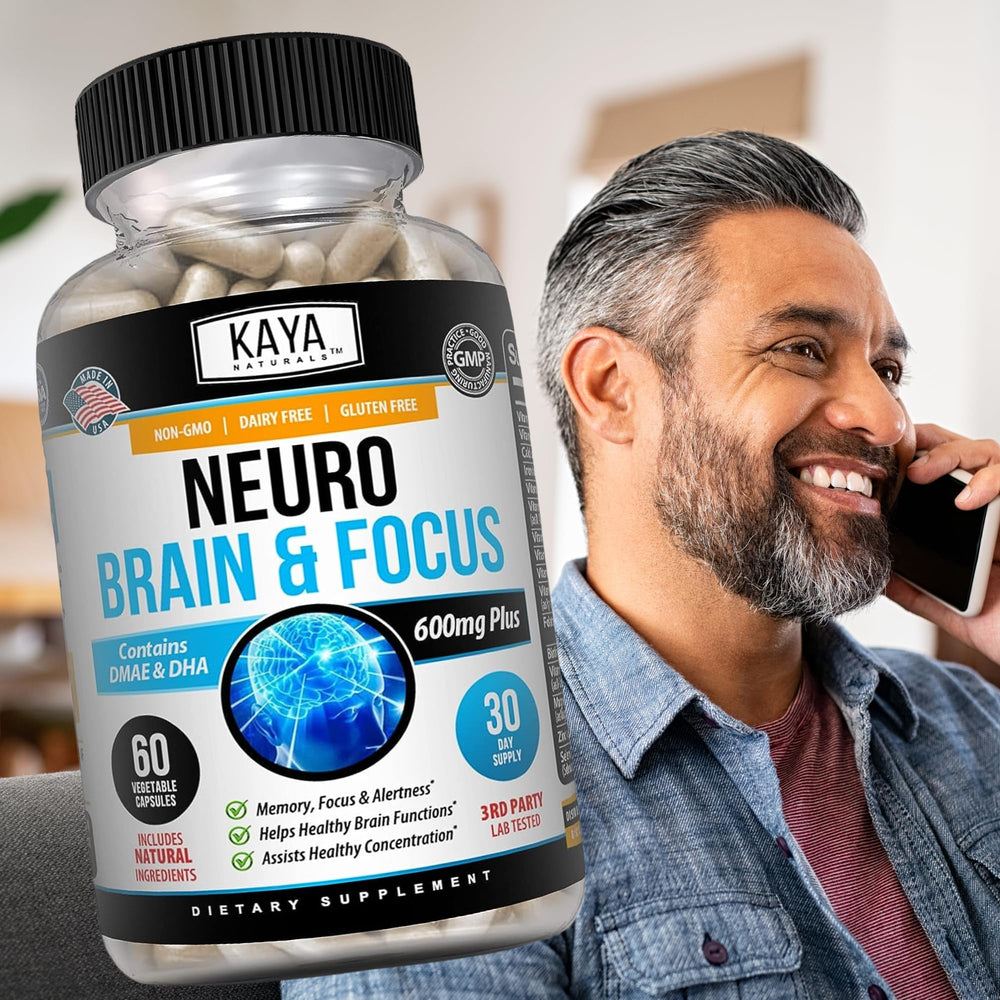 Focused work session with Kaya Naturals Neuro Brain on the desk