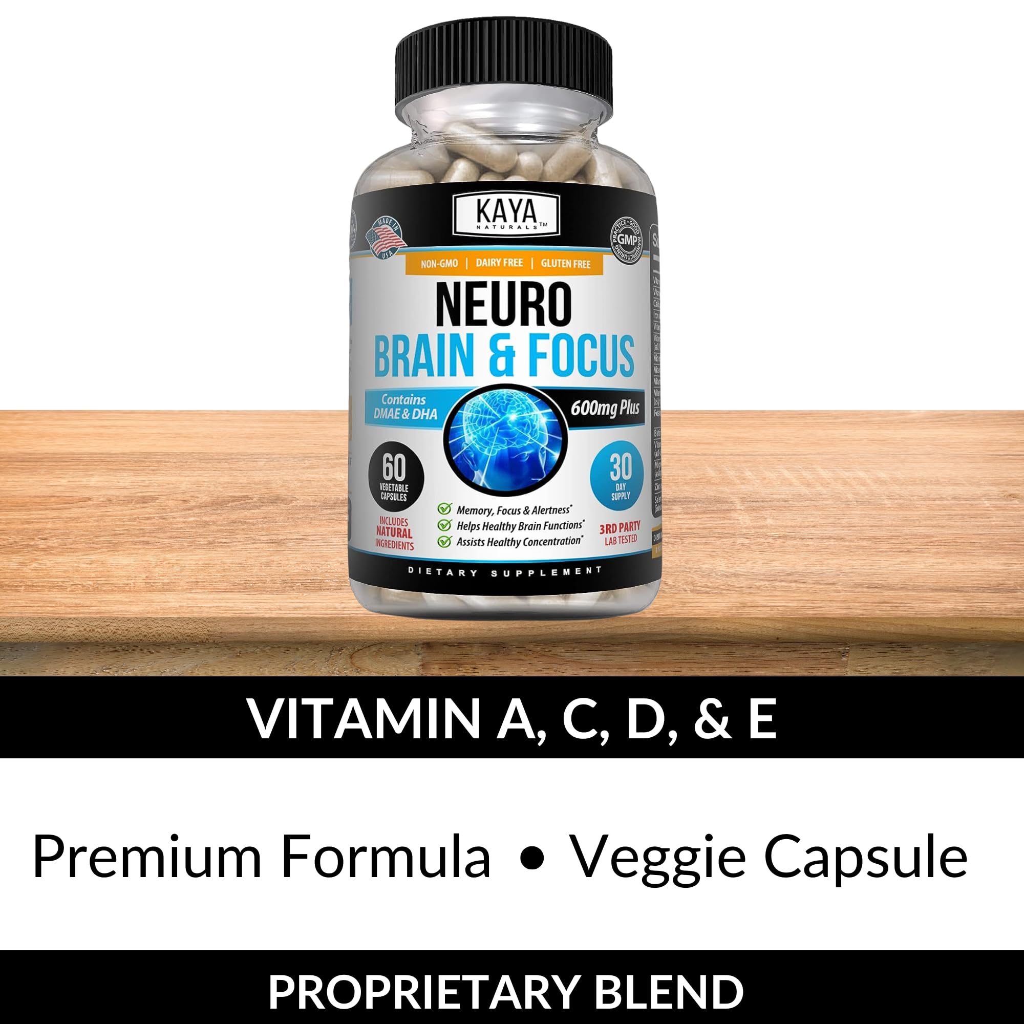 Key ingredients of Kaya Naturals Neuro Brain highlighted for memory and alertness