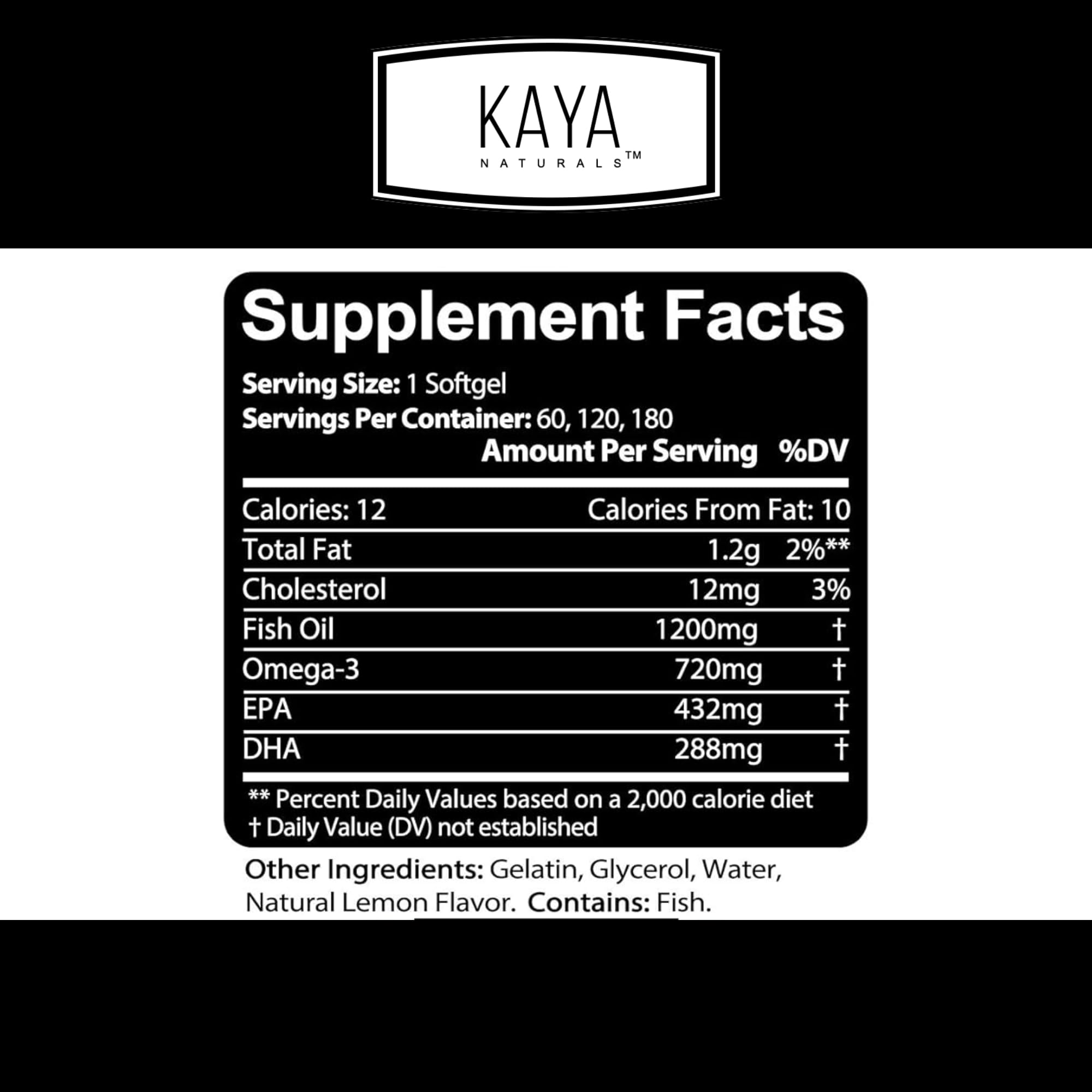 Kaya Naturals Omega-3 softgel capsules close-up highlighting pure sea-harvested oil.