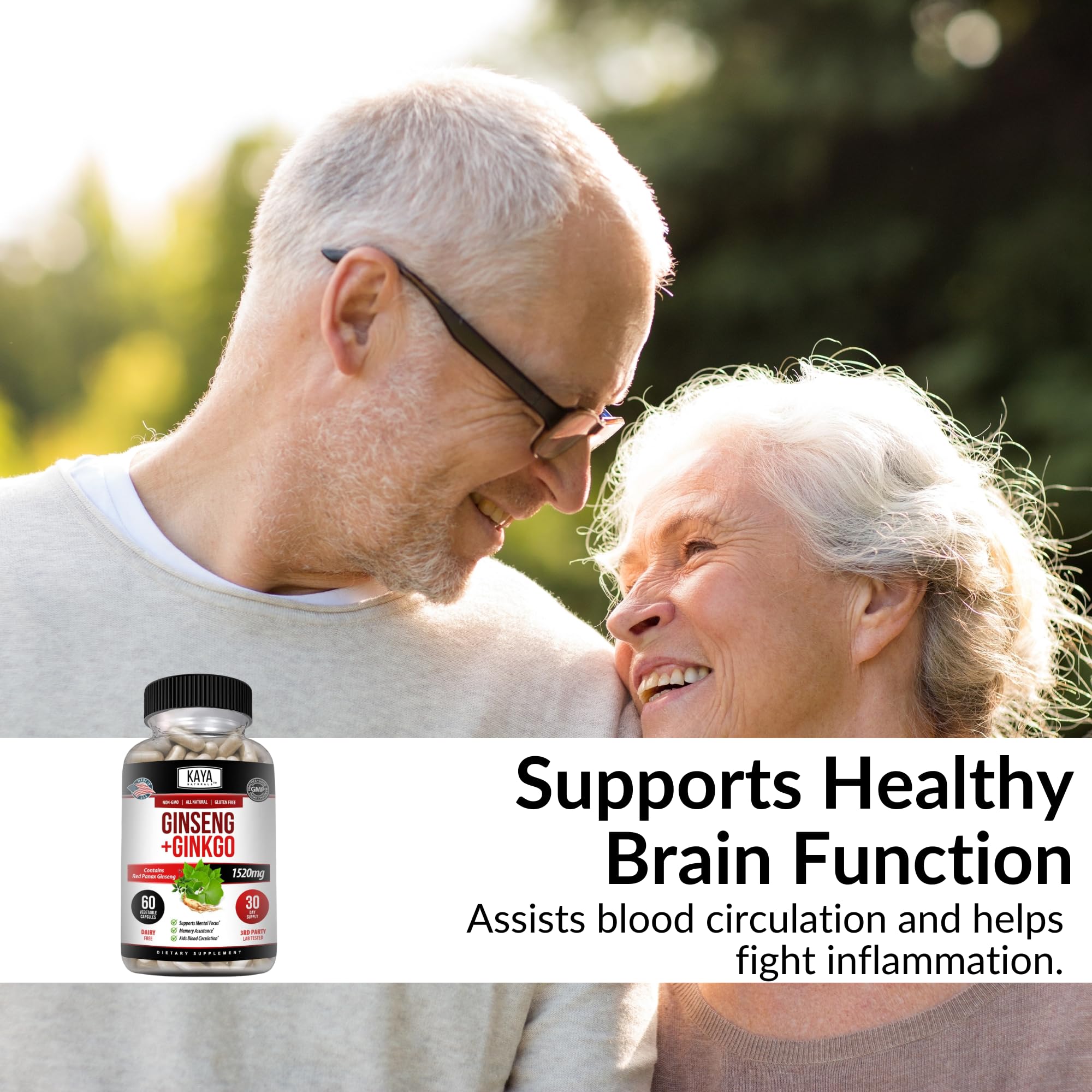 Kaya Naturals pack of 2 bottles provides convenient daily cognitive support.