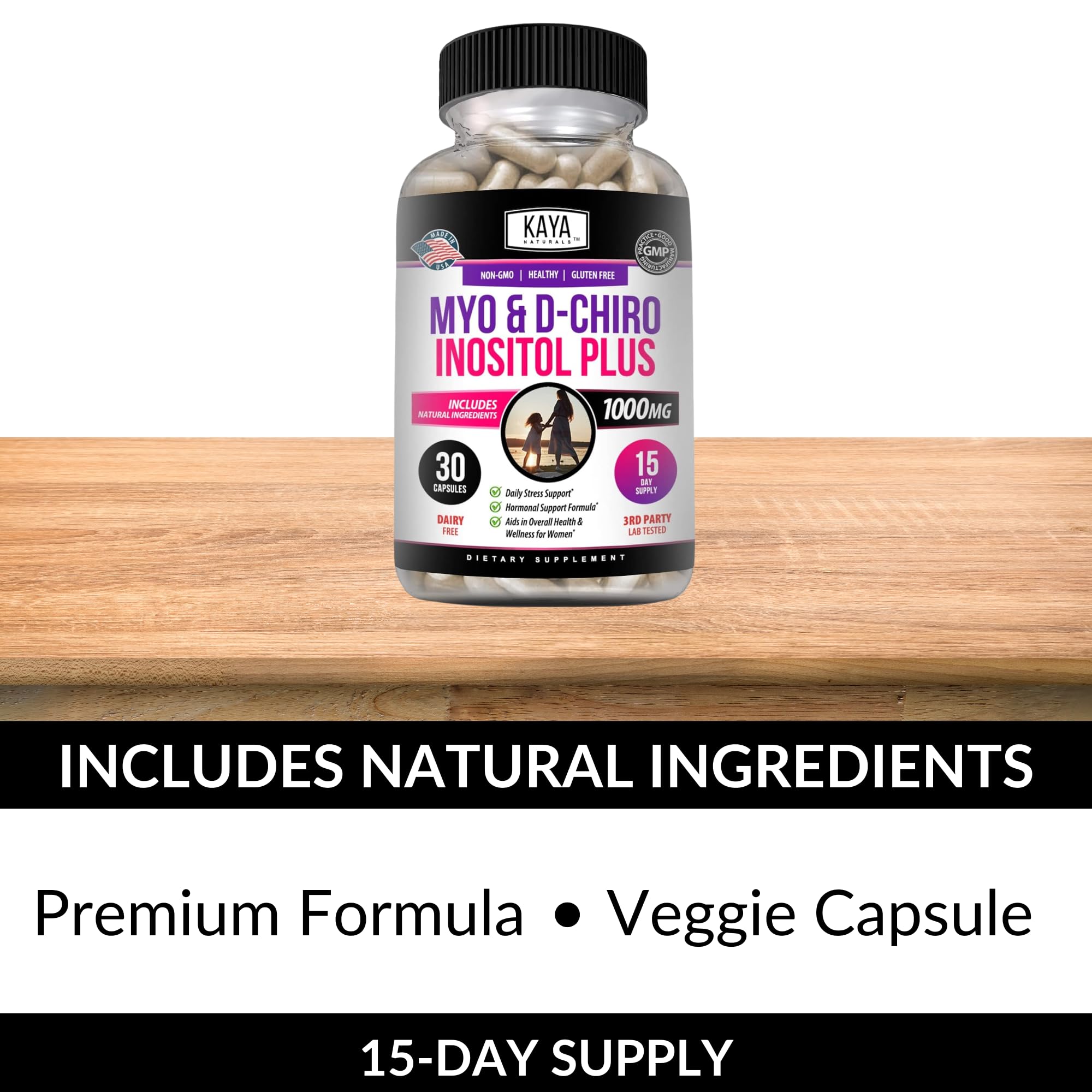 Kaya Naturals packaging front highlights brand and capsule count.