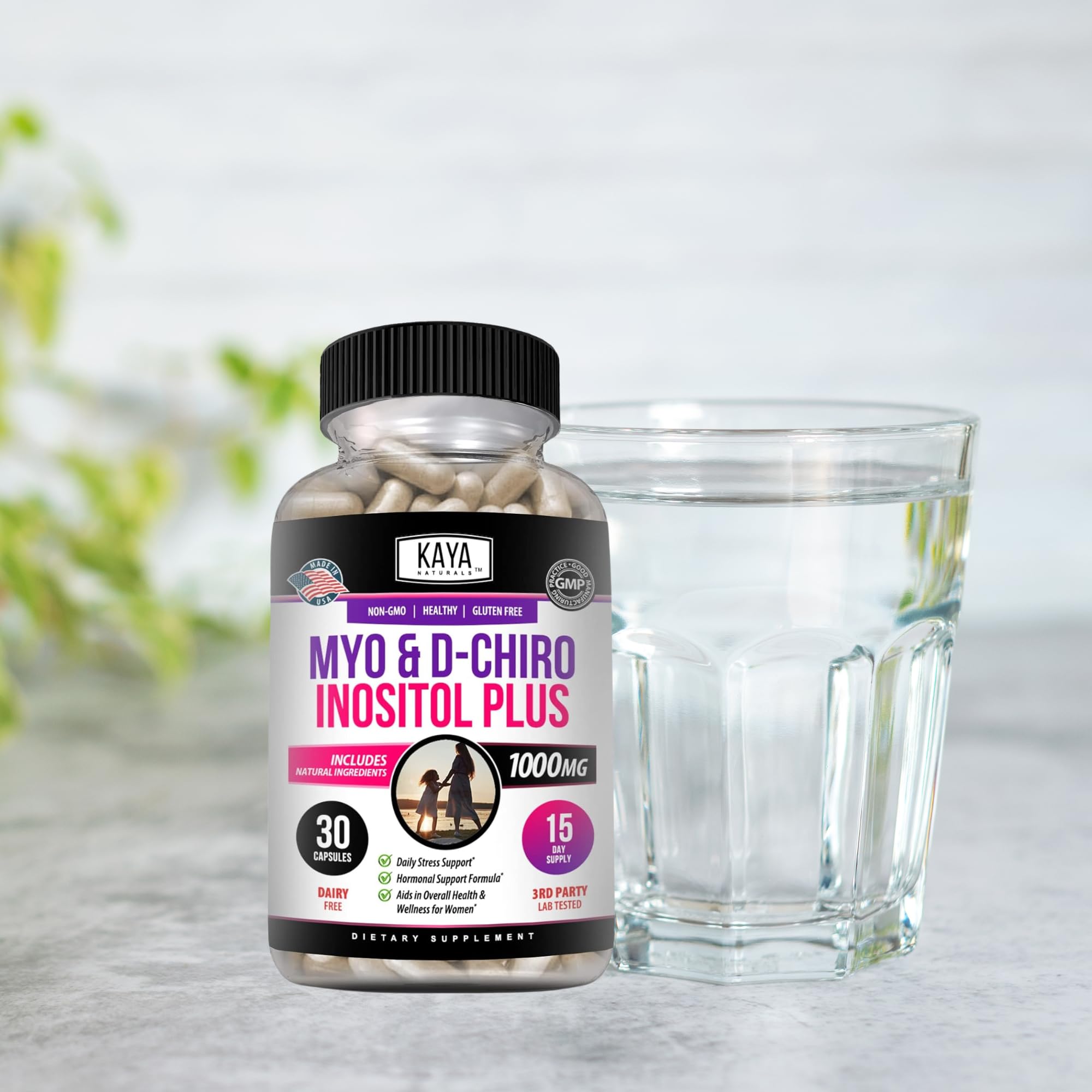 Kaya Naturals bottle label lists vitamin B8 information.