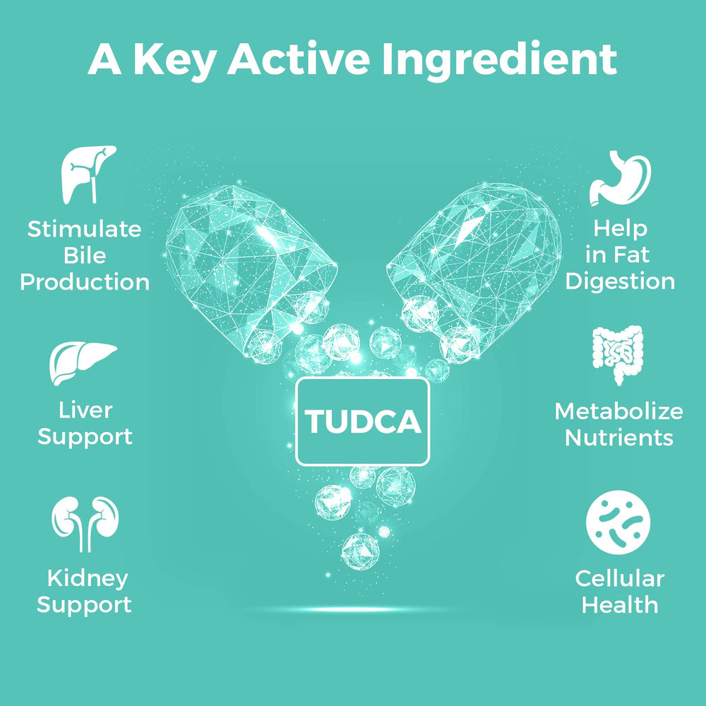 Kayseari Tudca label close-up showing 60 capsules and 1000mg.