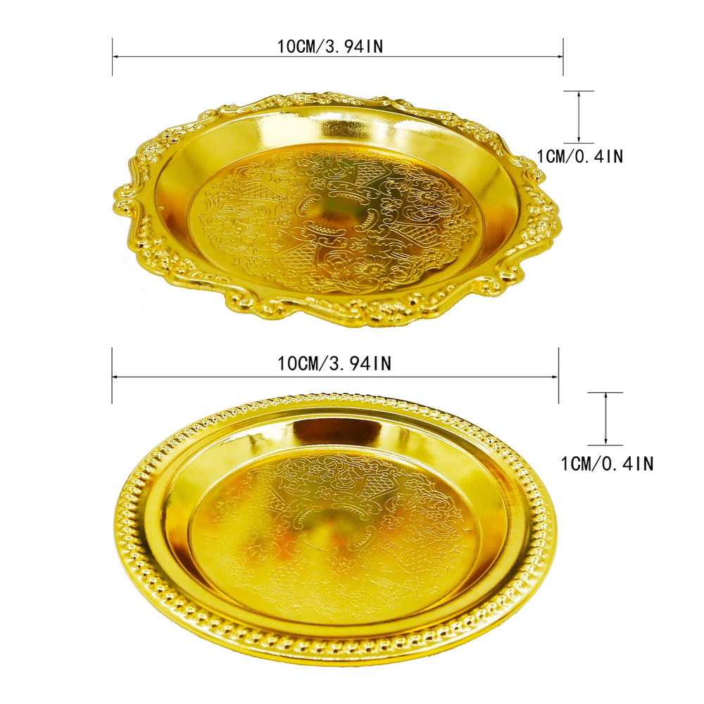 KCVC golden candlestick tray front view complements candlelight ambiance.