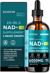 KEDISOM liposomal NAD bottle pour, easy daily dosing for energy support.