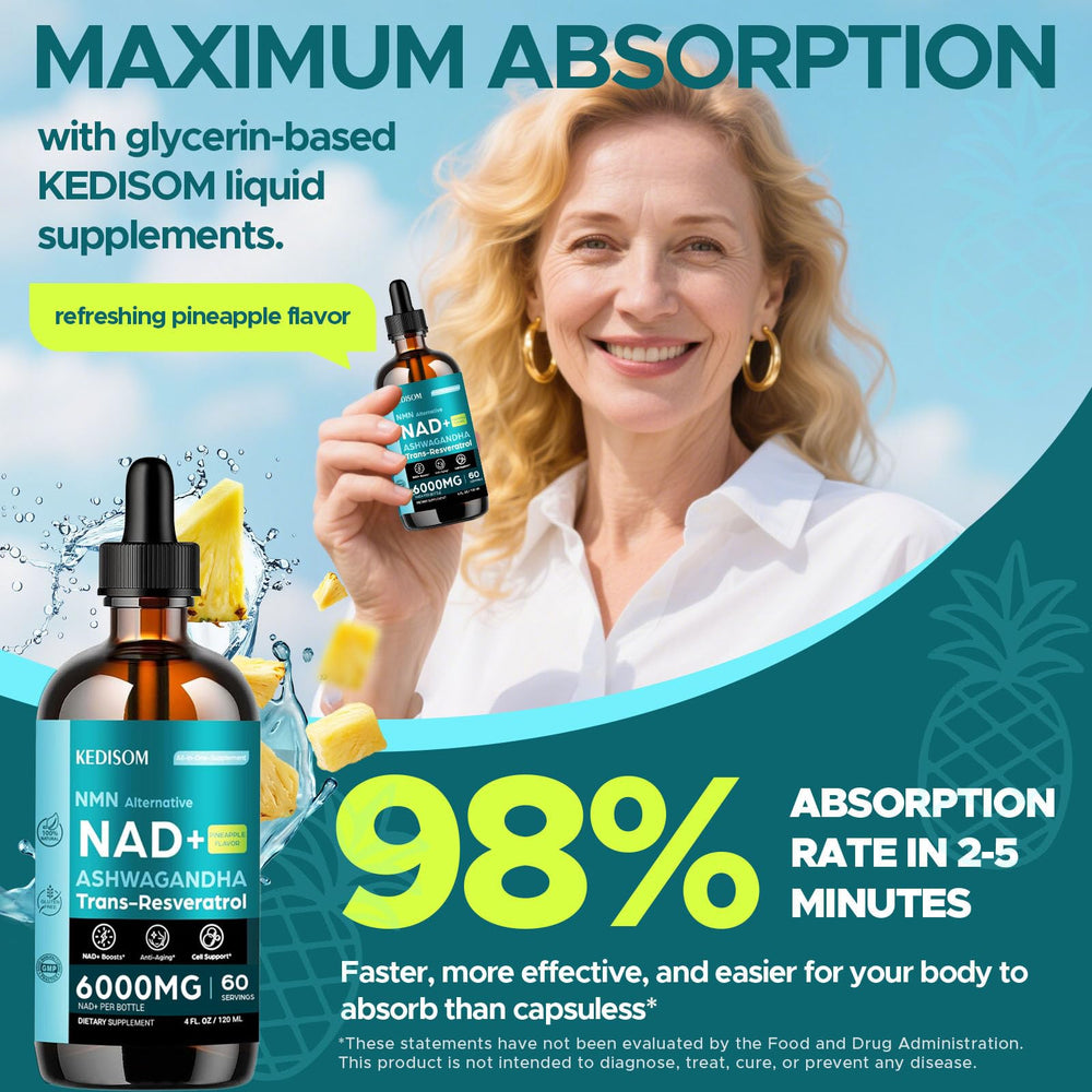 KEDISOM NAD product, gluten and dairy-free formulation for clean sourcing.