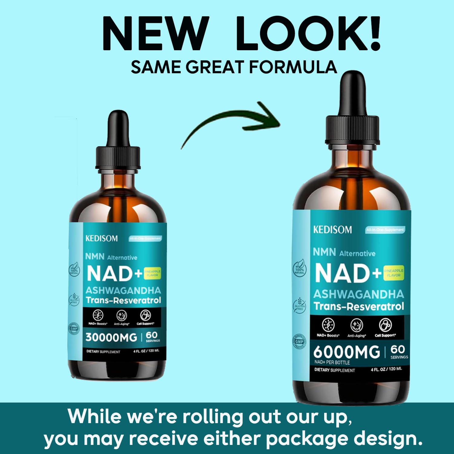 KEDISOM ingredient list, vegan and keto-friendly formulation shown.