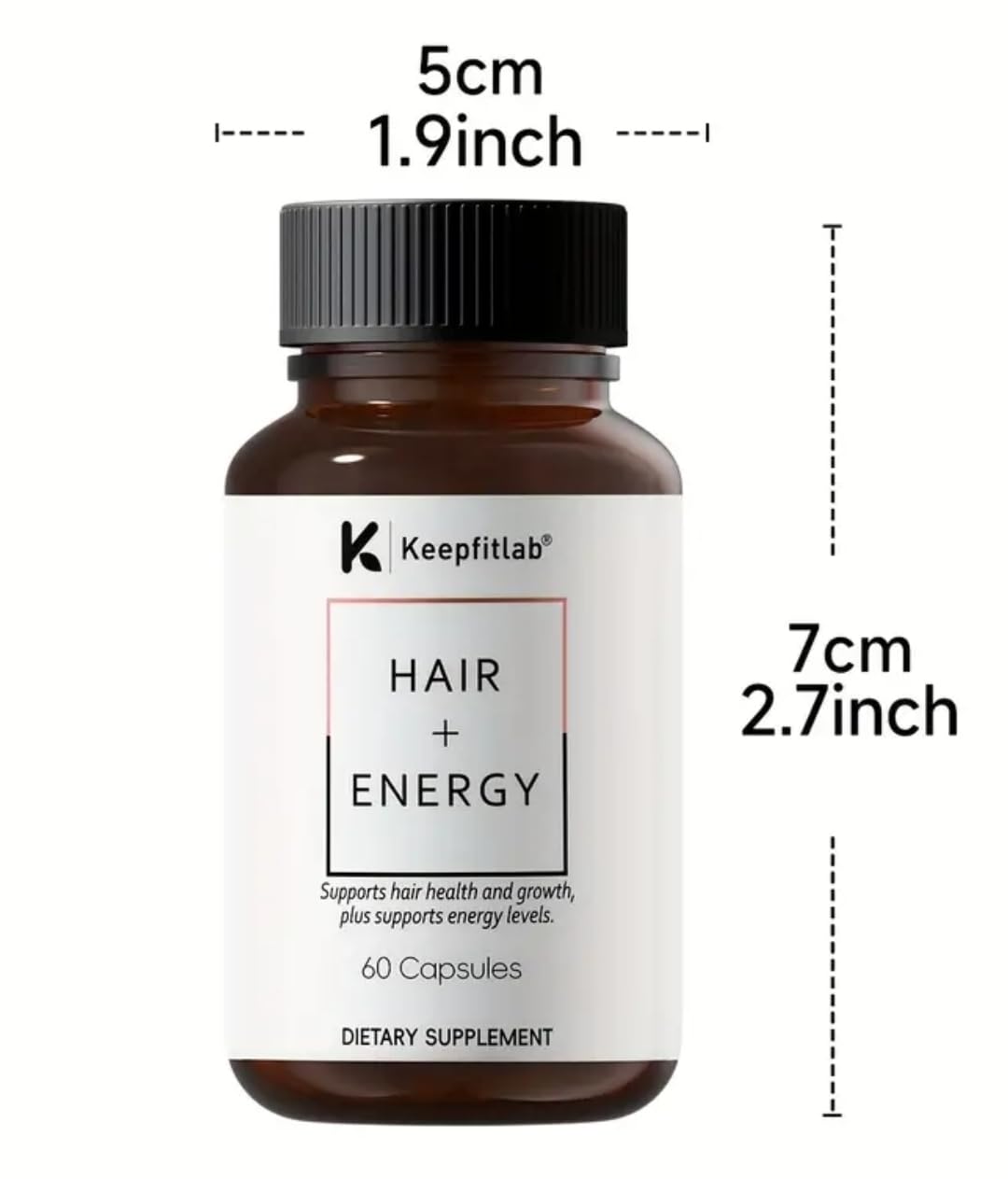 Keepfitlab nutrition table close-up shows minerals supporting energy and hair health.