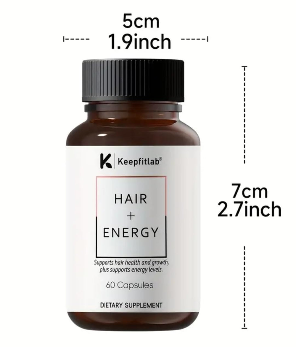Keepfitlab nutrition table close-up shows minerals supporting energy and hair health.