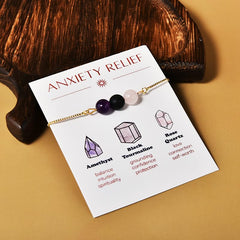 Kefley bracelet featuring black tourmaline beads to help ground negative energy.