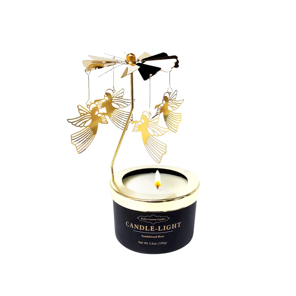 Kelly's Custom Candles Angel rotating candle offers a calming centerpiece with a mesmerizing flame rotation.