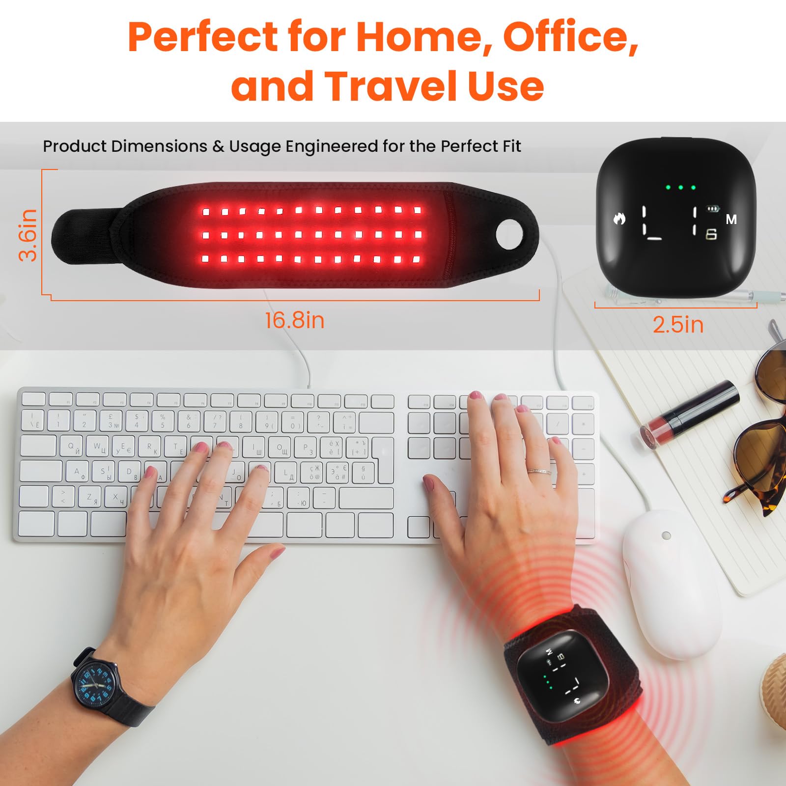 Keneo wristband packaging shows included USB charger and user manual.