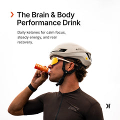 Kenetik Ketone Shots bottle front with Tangerine flavor for on-the-go focus.