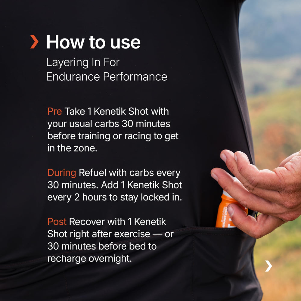 Kenetik Ketone Shots on-the-go use helps stay focused through the day.