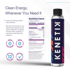 Kenetik variety flavors pack showcasing vegan, caffeine-free energy options