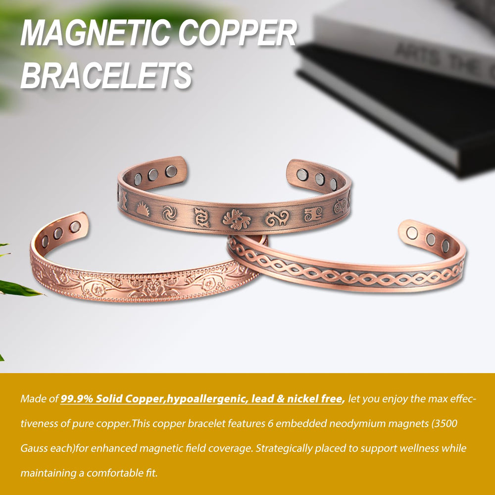 KENLANO copper bracelet smooth edges designed for all day comfort