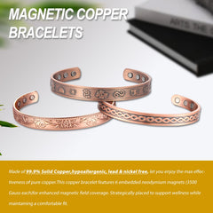 KENLANO open-end copper bracelet adjustable for a comfortable fit