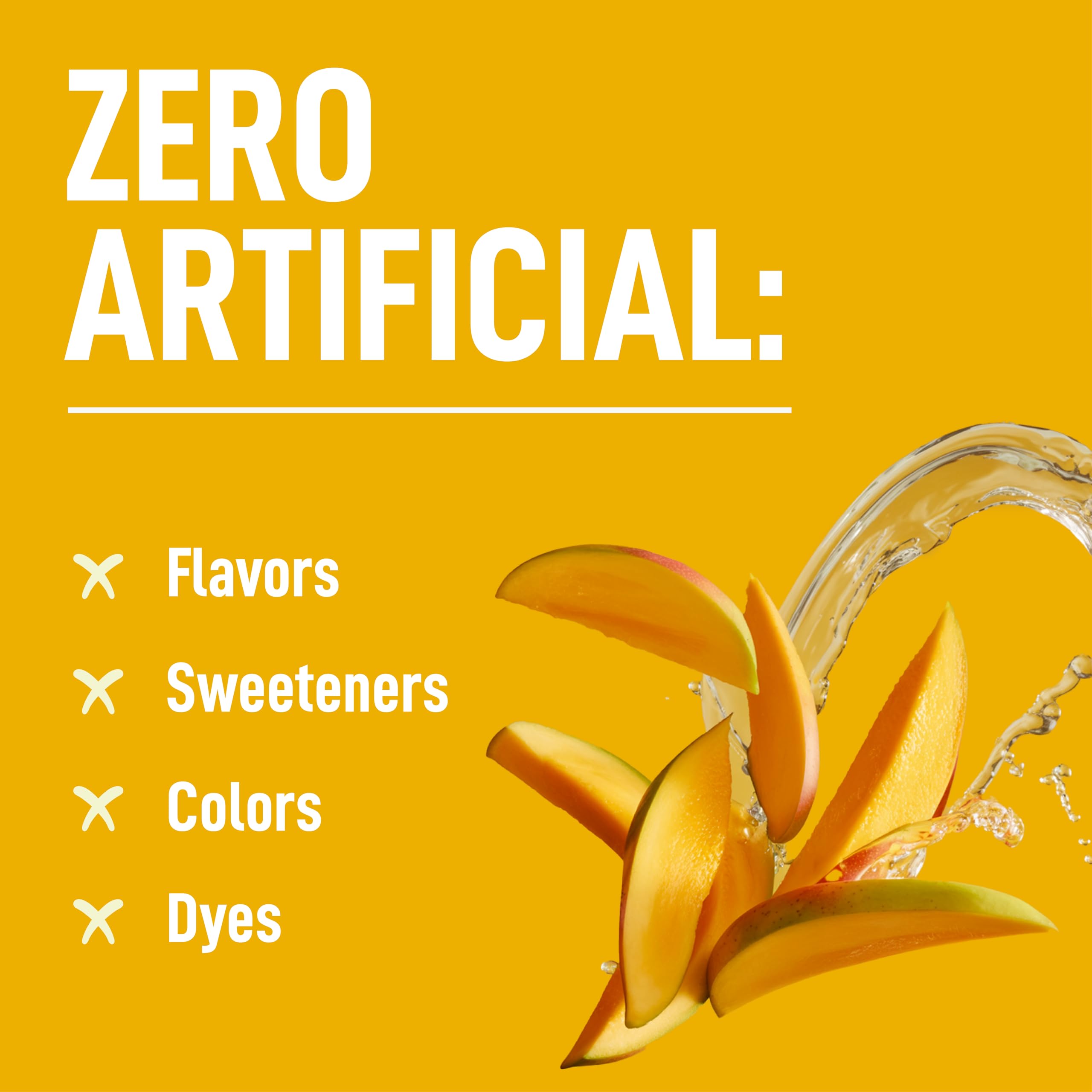Keppi Mango packet poured into a glass for refreshing zero-calorie hydration