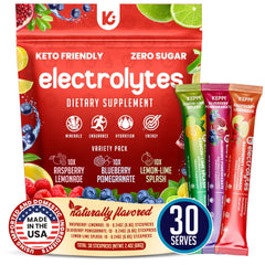 Keppi Electrolytes stick pack assorted flavors for on-the-go hydration