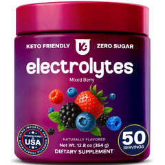 Keppi Mixed Berry Electrolytes powder in tub for keto hydration