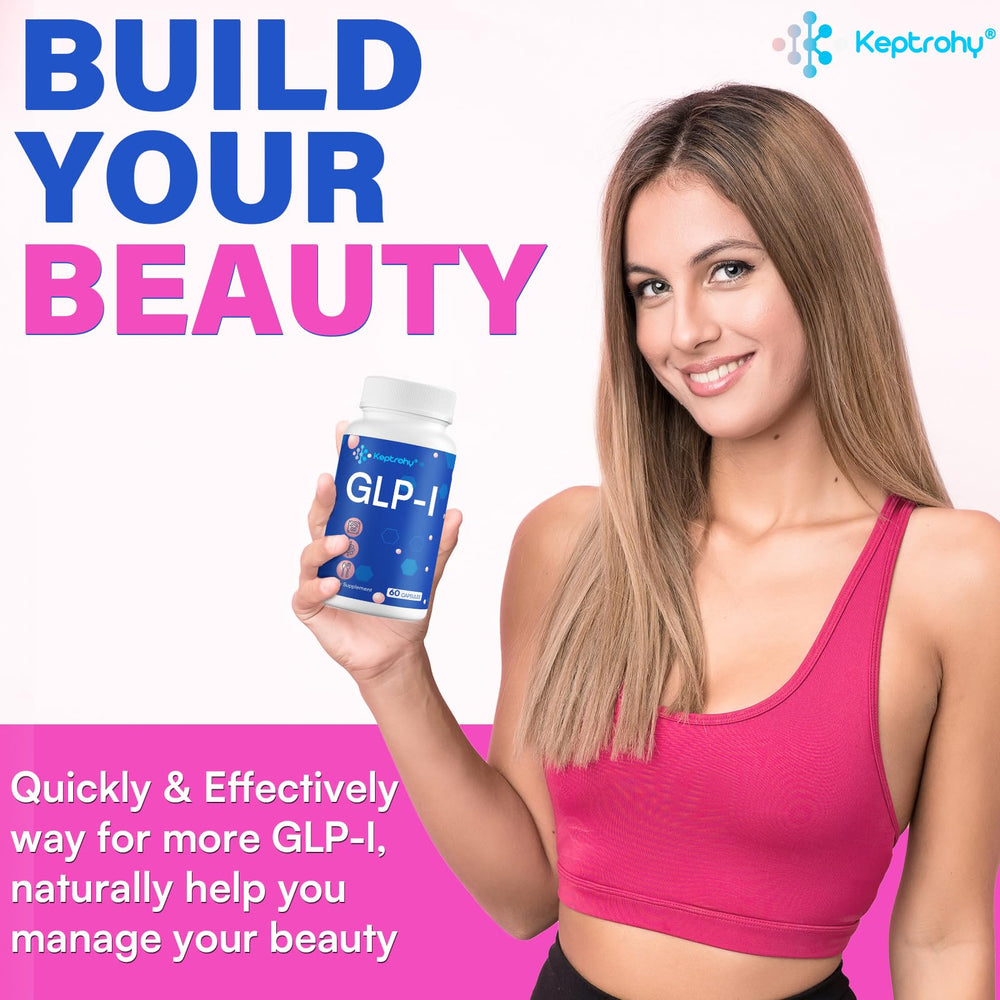 Keptrohy GLP-I label close-up emphasizing probiotic blend for daily support.