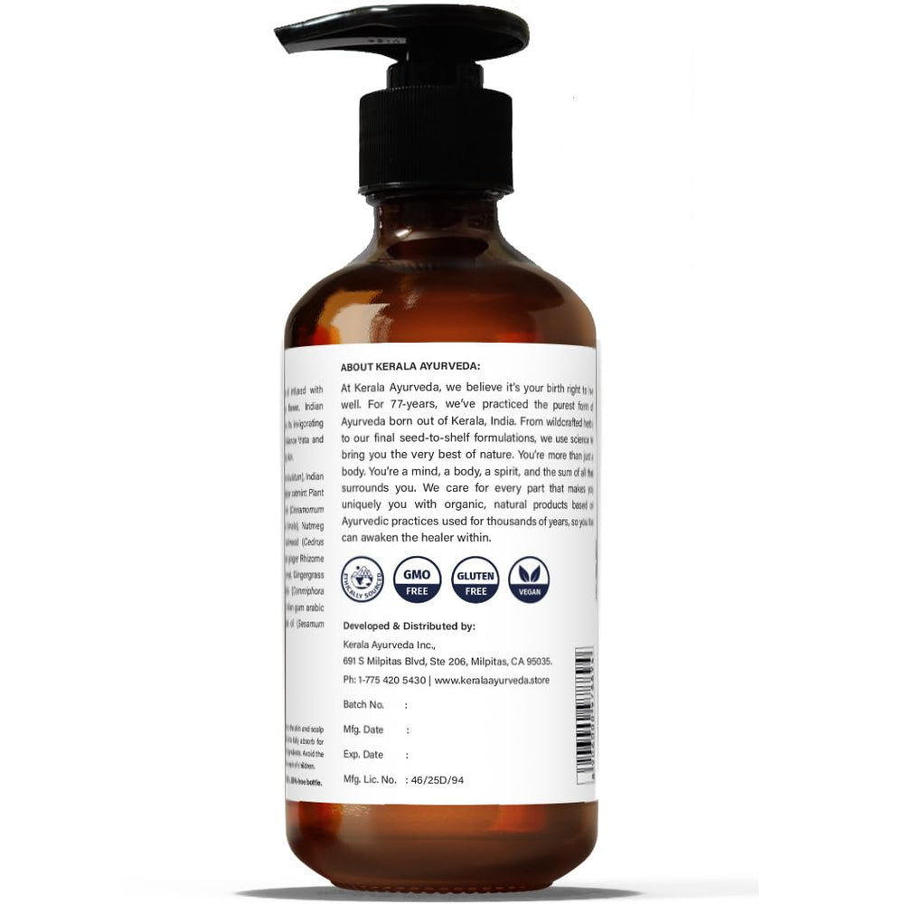 Kerala Ayurveda Eladi Thailam skin radiance image suggesting healthy complexion.