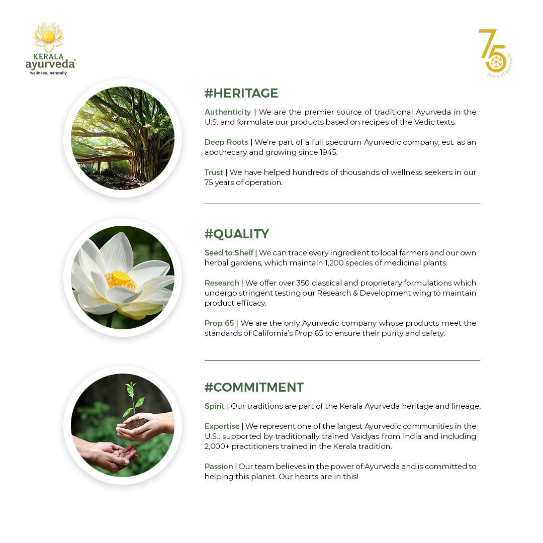 Ingredients section shows 100% herbal base without fragrances or color