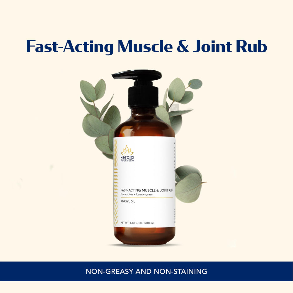 Kerala Ayurveda Myaxyl eucalyptus cooling image highlights post-exercise refreshment