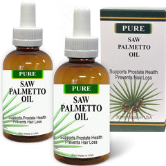 KERATIN RESEARCH Pure Saw Palmetto Oil bottles, two 30ml units, for easy daily use.