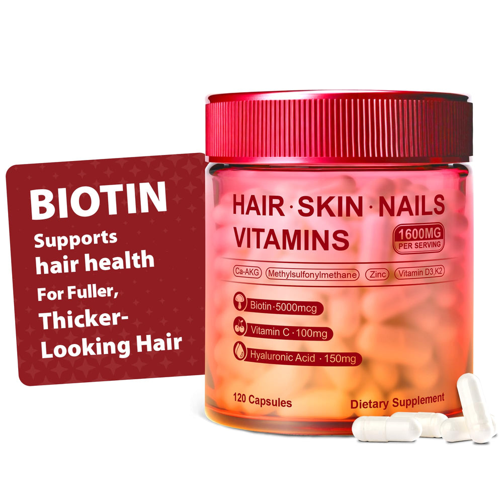 Kereeao Hair Skin Nails bottle pour supports easy daily beauty routine.